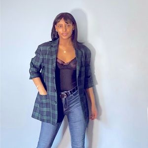 J. Crew 100% Wool mens 42R Plaid Green Blazer